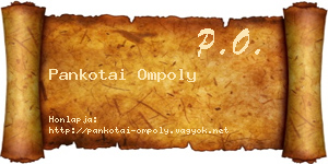 Pankotai Ompoly névjegykártya